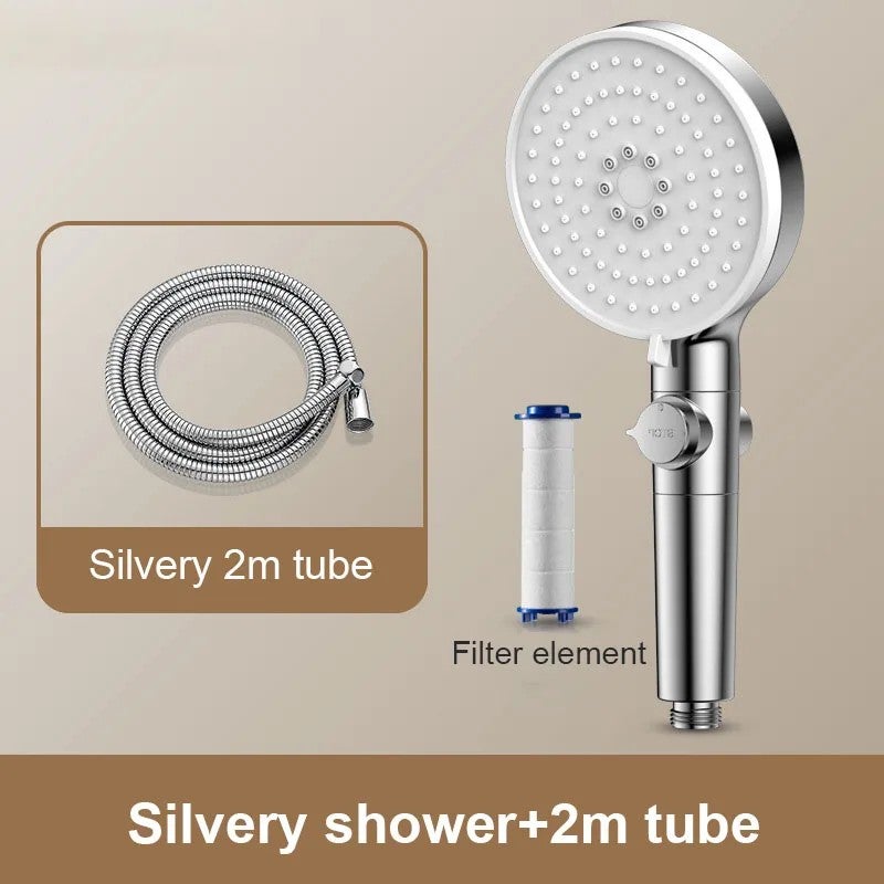 Y&D Filtered Shower Head with Pressure Booster Pump - High Pressure Water Saving Showerhead Filters for Hard Water - Chrome Finish - Image 1